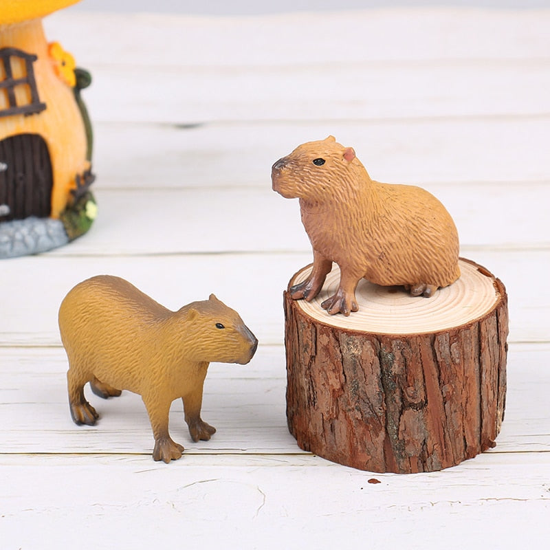 3x Realistic Capybara Figurines Toys, Lifelike Animal Figurines