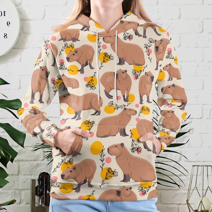 Floral Capy - All-over Print Hoodie
