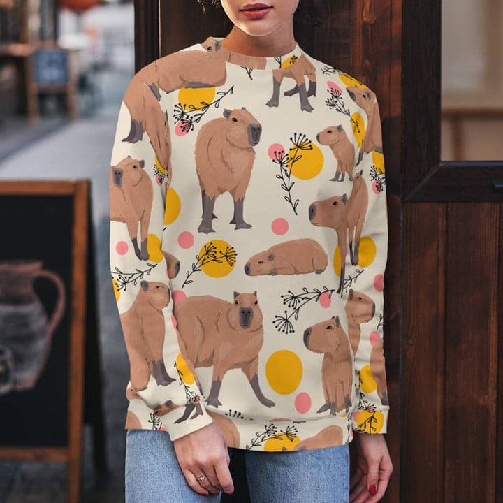 Floral Capy - All Over Print Sweatshirt (Lightweight)