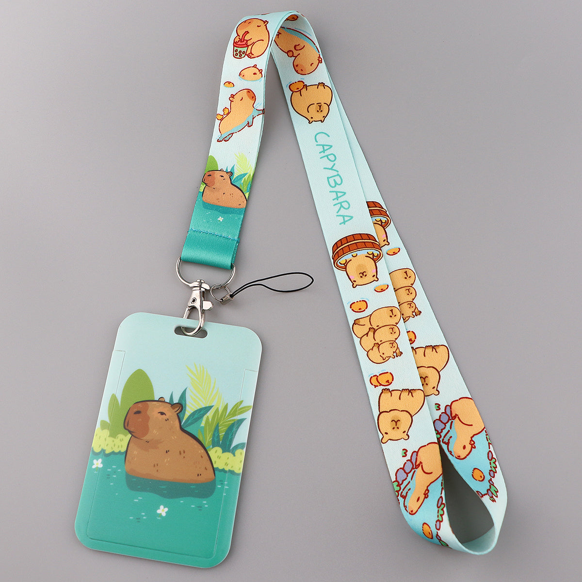 Cute Capybara Lanyard for Keys, Neck Strap or ID Cards