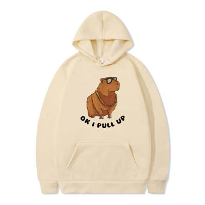 Capybara Hoodie Korean Style Loose Hooded Sweater Cute Print