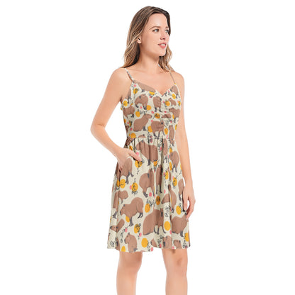 Floral Capy - Sleeveless Summer Beach Dress