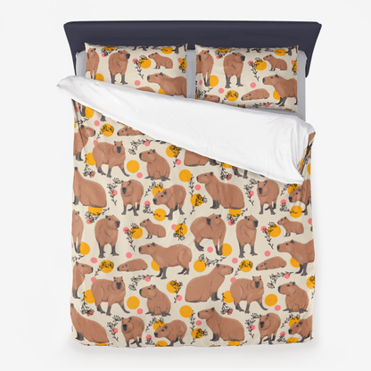 Limited Edition Floral Capybara Duvet Cover and Pillow Cases