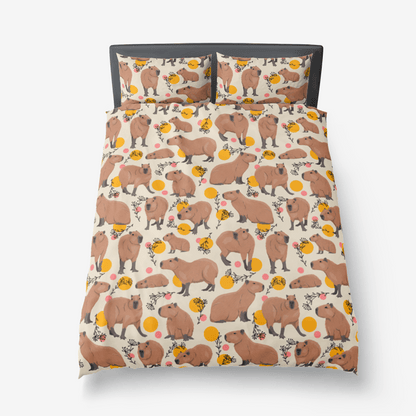 Limited Edition Floral Capybara Duvet Cover and Pillow Cases