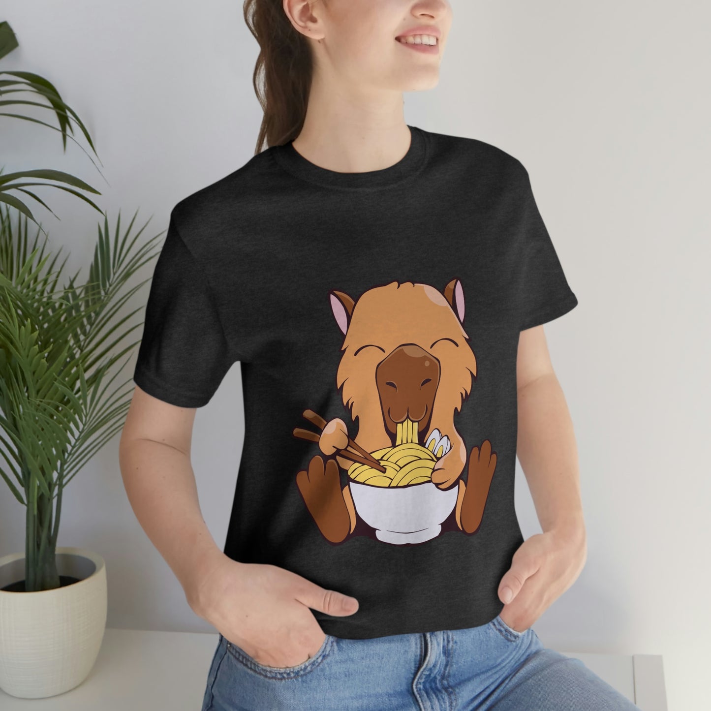 Capybara Eating Ramen - Premium Unisex Tee