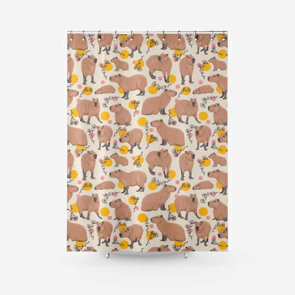 Floral Capybara - Shower Curtain