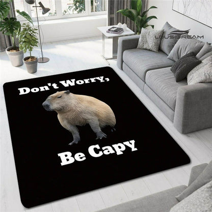 Kawaii Capybara Club Anime Rug - Room and Outdoor Decor