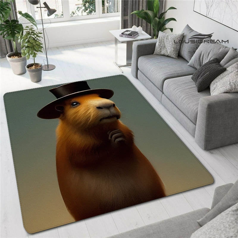 Kawaii Capybara Club Anime Rug - Room and Outdoor Decor