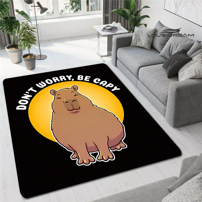 Kawaii Capybara Club Anime Rug - Room and Outdoor Decor