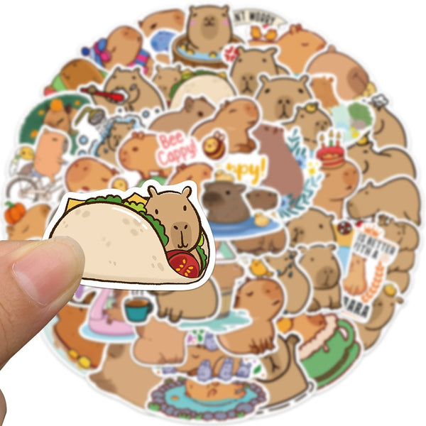 50pcs Cartoon Capybara Stickers