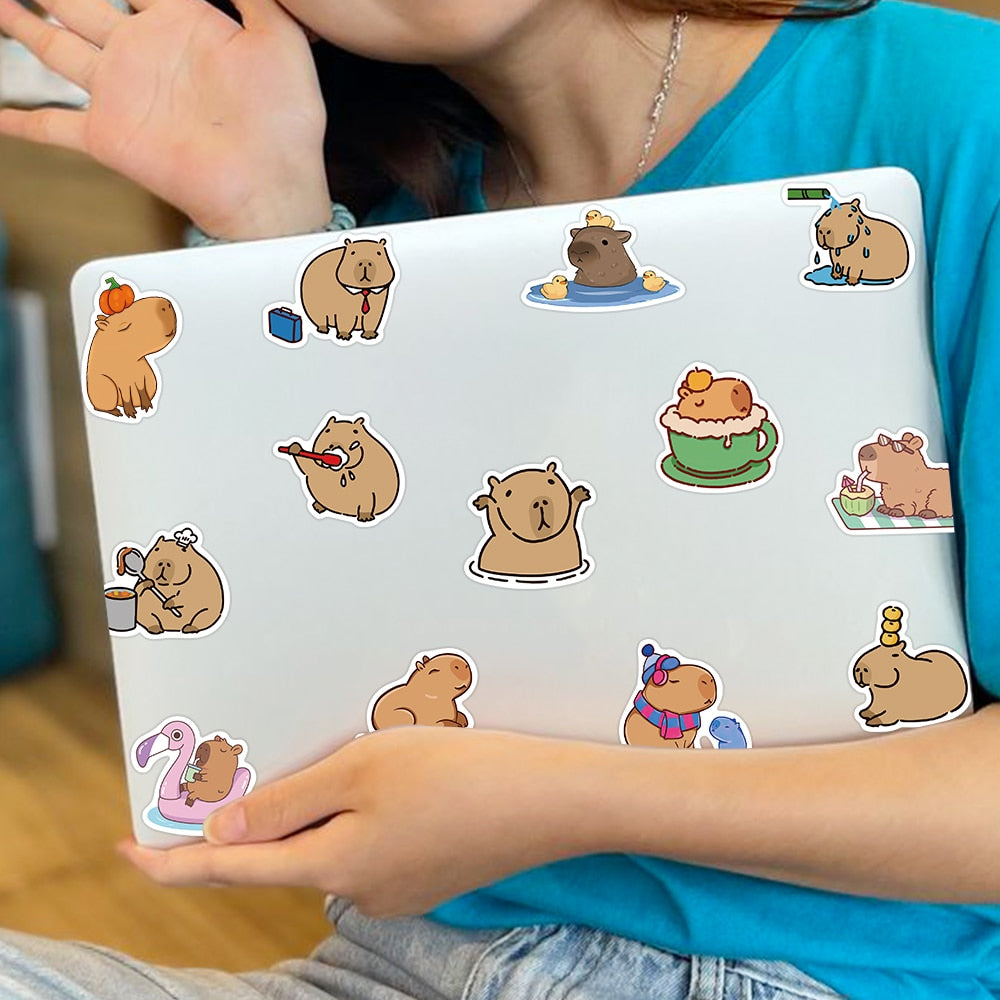 10/50PCS Capybara Cartoon Stickers