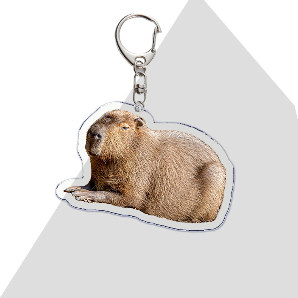 ZEROYOYO Funny Capybara Meme Acrylic Keychains Cute Cartoon Capybaras  Double Sided Animal Car Gifts Key Pendant
