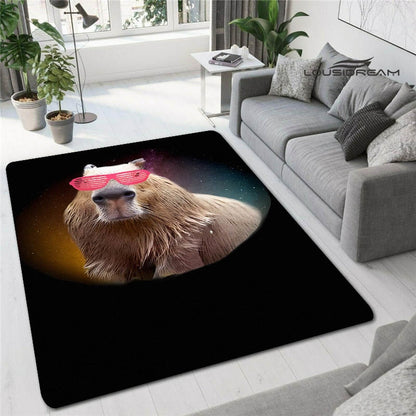 Kawaii Capybara Club Anime Rug - Room and Outdoor Decor