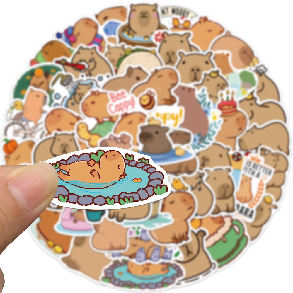 50pcs Cartoon Capybara Stickers