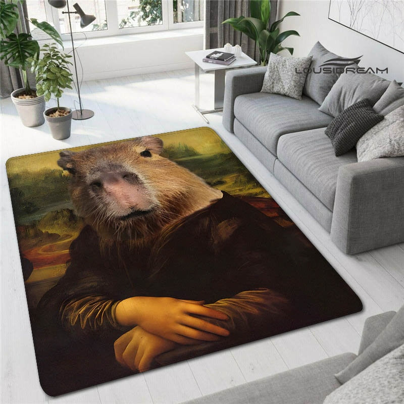 Kawaii Capybara Club Anime Rug - Room and Outdoor Decor