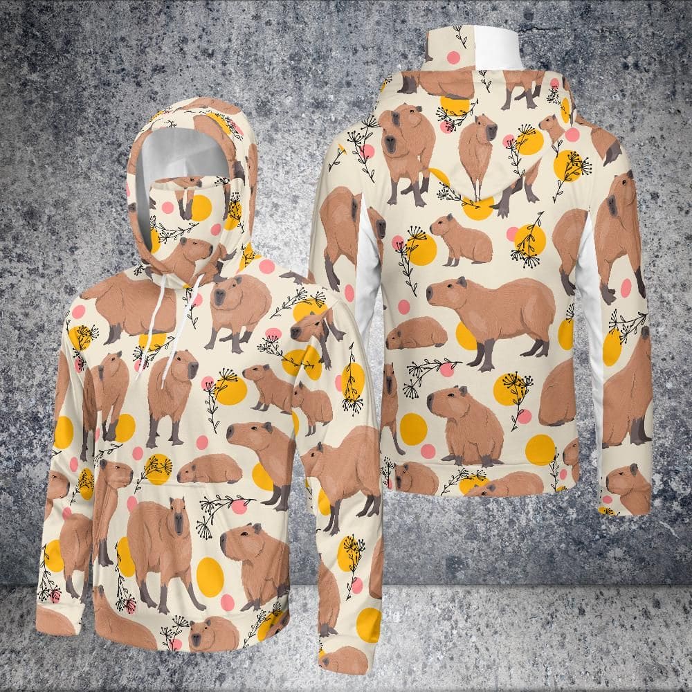 Floral Capy - All Over Print Gaiter Hoodie
